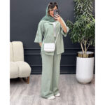 ست مانتو شلوار تک جیب آستین پاگن