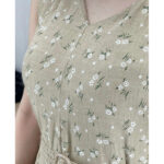 ست شومیز و اورال گل دار جنس لنین کد 1046 - Image 5