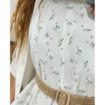 ست شومیز و اورال گل دار جنس لنین کد 1046 - Image 7