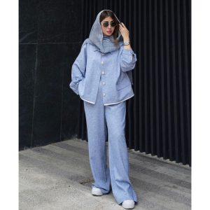 ست مانتو و شلوار لینن