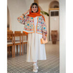 ست کراپ کت و دامن مدل خورشید