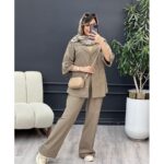 ست مانتو شلوار تک جیب آستین پاگن