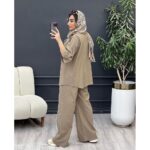 ست مانتو شلوار تک جیب آستین پاگن