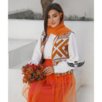 ست 4 تکه وست + شومیز + دامن + شال