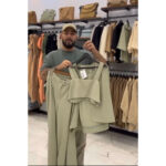 ست 3 تکه شلوار و کت و تاپ لنین