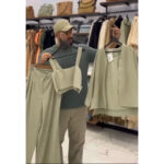 ست 3 تکه شلوار و کت و تاپ لنین کد 1027 - Image 3