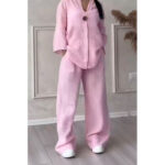 ست شومیز جلو بسته و شلور مدل تانیا