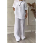 ست شومیز جلو بسته و شلور مدل تانیا کد 1026 - Image 5