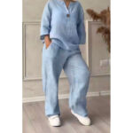 ست شومیز جلو بسته و شلور مدل تانیا کد 1026 - Image 10