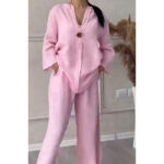 ست شومیز جلو بسته و شلور مدل تانیا کد 1026 - Image 12