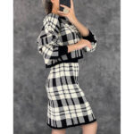 ست کراپ و دامن بافت