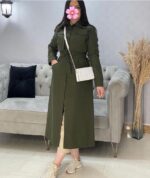 مانتو دانشجویی کتان مدل نیلوفر