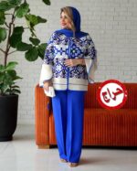 ست کت سوزن دوزی و شلوار مازراتی کد 1093 - Image 5