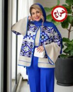 ست کت سوزن دوزی و شلوار مازراتی کد 1093 - Image 6