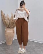 ست شومیز و شلوار مام فیت کد 1090 - Image 8