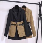 کت پاییزه کمربند دار کد 1089 - Image 6