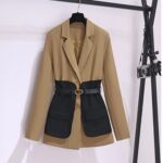 کت پاییزه کمربند دار کد 1089 - Image 8