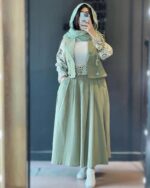 ست کت و دامن کرپ کد 1077 - Image 7