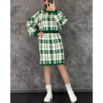 ست کراپ و دامن بافت