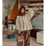 کت عروسکی و شلوار طرح دار