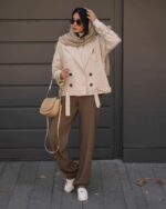 ترنچ کت کتان کوتاه کد 1108 - Image 12