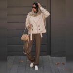 ترنچ کت کتان کوتاه