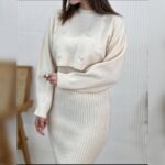 ست دو تیکه بافت سارافون و رویه مدل موژان