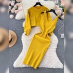 ست دو تیکه بافت سارافون و رویه مدل موژان