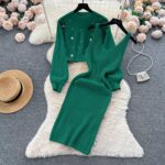 ست دو تیکه بافت سارافون و رویه مدل موژان