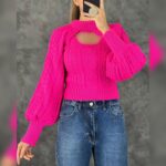 ست 2 تکه تاپ و آستین بافت کد 1075 - Image 6