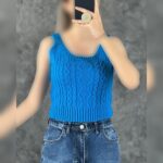 ست 2 تکه تاپ و آستین بافت کد 1075 - Image 3