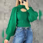 ست 2 تکه تاپ و آستین بافت کد 1075 - Image 2