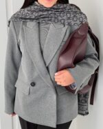 پالتو پاییزه تک رنگ کد 1135 - Image 13