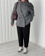 پالتو پاییزه تک رنگ کد 1135 - Image 7