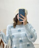 بلوز بافت موهر زنانه کد 1124 - Image 6