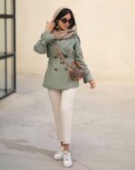 ترنچ کت مدل lador کمردار کتان کد 1116 - Image 6