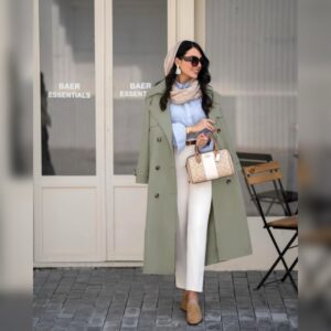 ترنچ کت بلند کتان