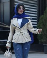 بارانی دو یقه کتان کد 1137 - Image 2