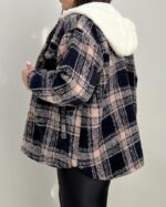 شکت چهارخونه کلاه تدی پشمی کد 1156 - Image 7