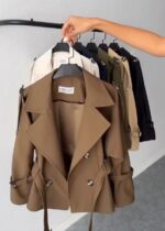 ترنچ کت کوتاه کتان کد 1140 - Image 7