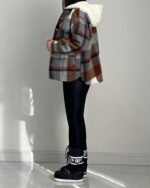 شکت چهارخونه کلاه تدی پشمی کد 1156 - Image 3