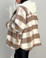 شکت چهارخونه کلاه تدی پشمی کد 1156 - Image 2