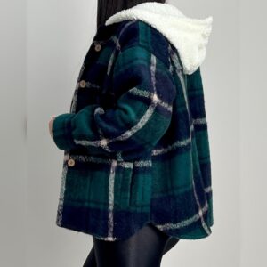 شکت چهارخونه کلاه تدی پشمی