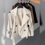 ترنچ کت کوتاه کتان