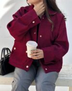 ترنچ کت مخمل مدل لیا‌ کد 1165 - Image 9