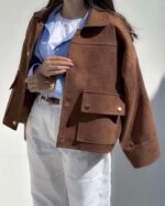 ترنچ کت مخمل مدل لیا‌ کد 1165 - Image 3