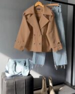 ترنچ کت کوتاه مدل محیا کد 1203 - Image 7