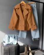 ترنچ کت کوتاه مدل محیا کد 1203 - Image 5