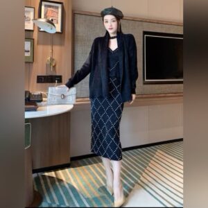 ست سه تیکه بافت مدل مروارید