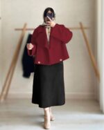 ست دو تیکه کت و دامن مدل ملانی کد 1202 - Image 6